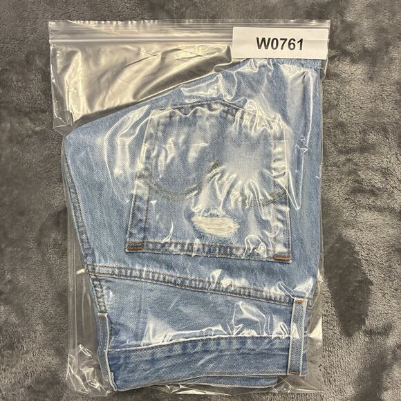 Levi's 501 Jean Shorts Womens Sz.26 Blue Daisy Duke Button Fly Distressed Denim - Picture 9 of 9